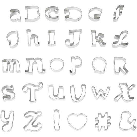 Alphabet set cookie cutter