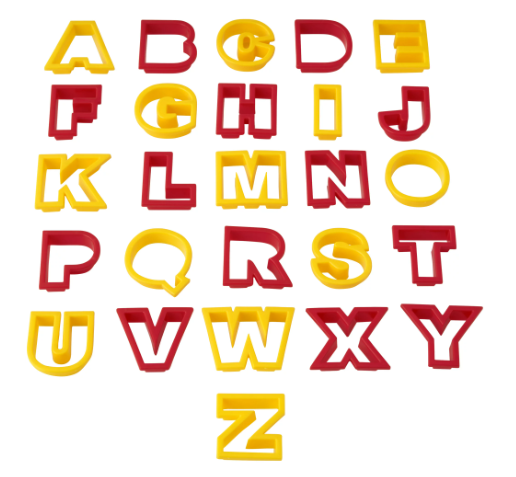 Alphabet cookie cutter set