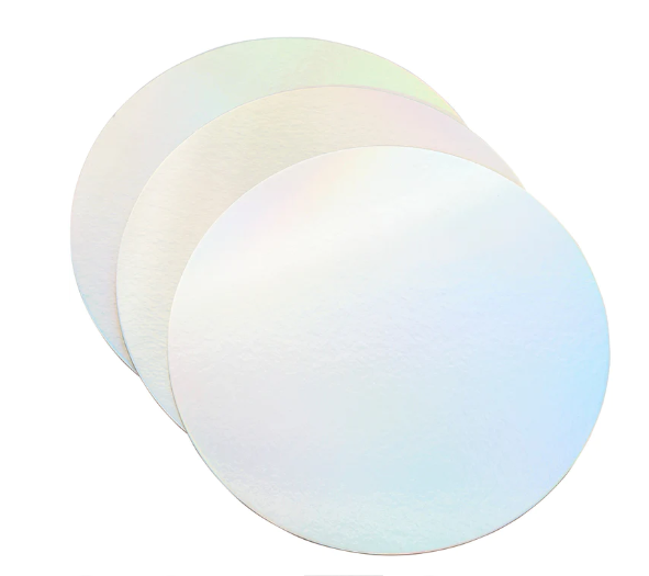 12 in Silver rainbow cake board set of 3